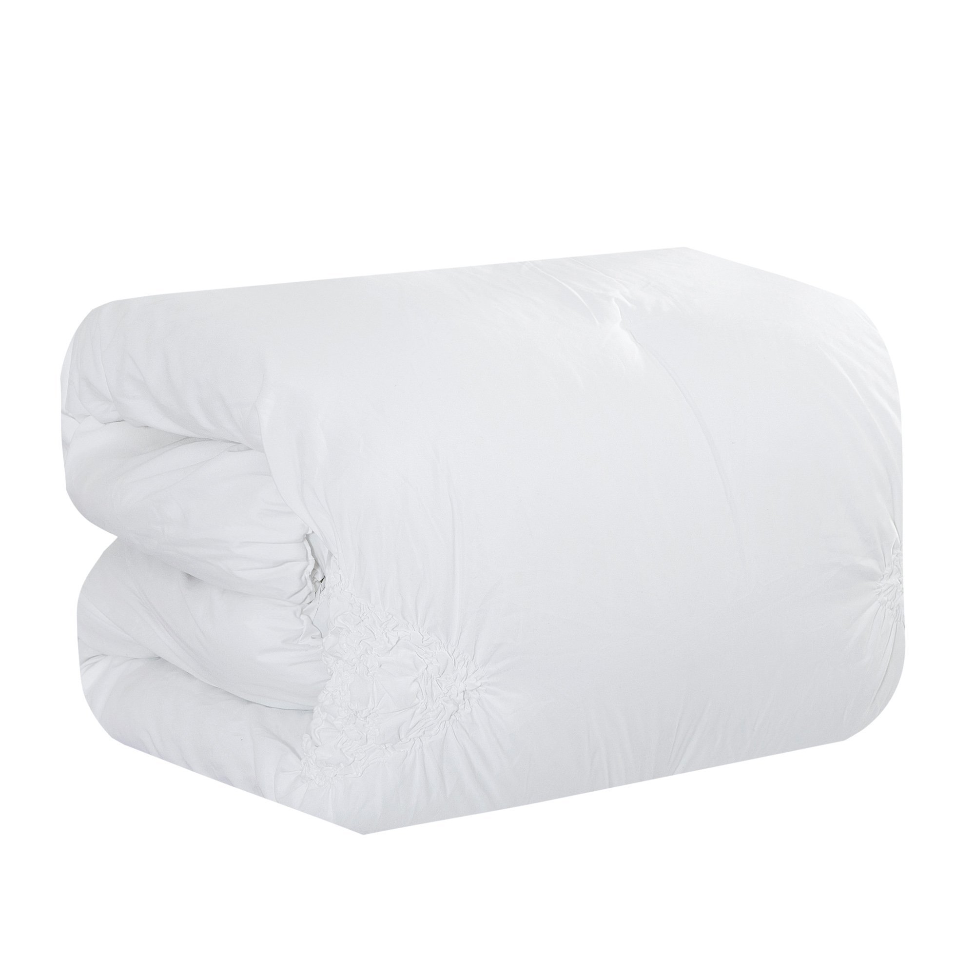 Vegas Contemporary Pinched White and Mint Comforter Set showcasing elegant medallion and floral patterns with soft fabric.